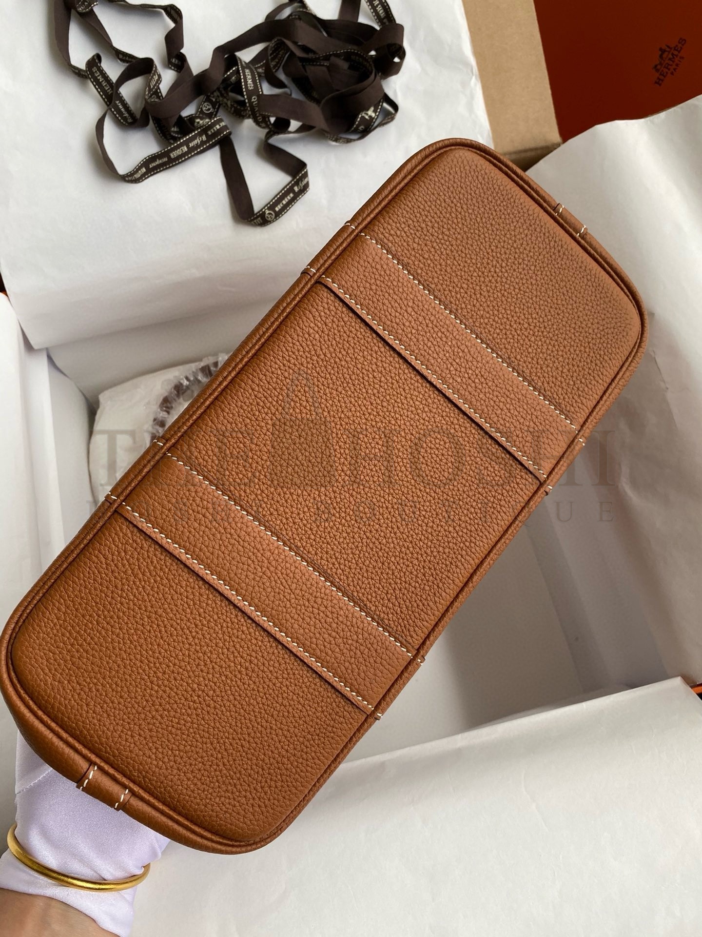 H**me5 Garden Party 30 Handmade Bag in Gold Clemence Leather Master Quality