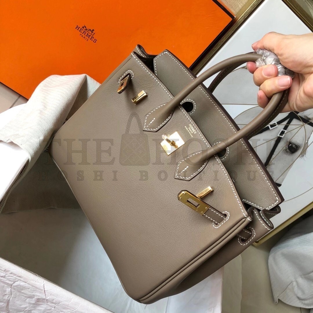 H**me5 Taupe Birkin 25cm Swift Handmade Bag Master Quality