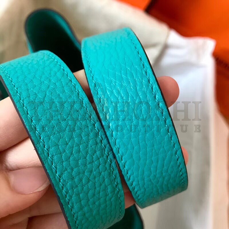 H**me5 Blue Paon Picotin Lock PM 18cm Handmade Bag Master Quality