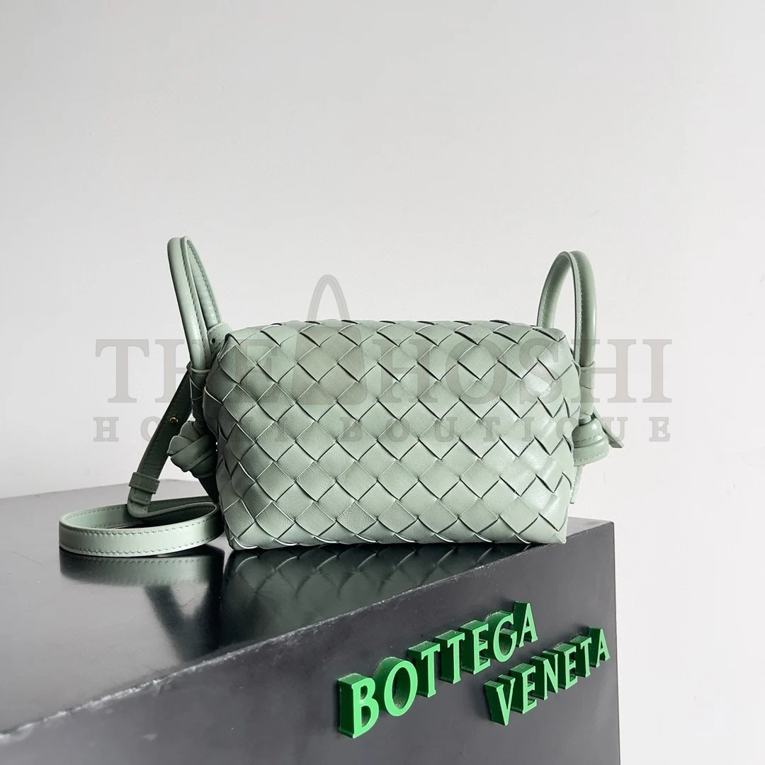 B0tt*ga Ven*ta Small Loop Crossbody Bag In Sauge Intrecciato Lambskin Master Quality