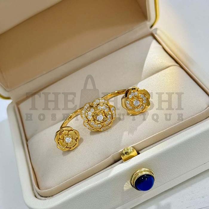 Ch**el Women CC Extrait De Camelia Transformable Ring 18K Rose Gold D1am0nds Master Quality