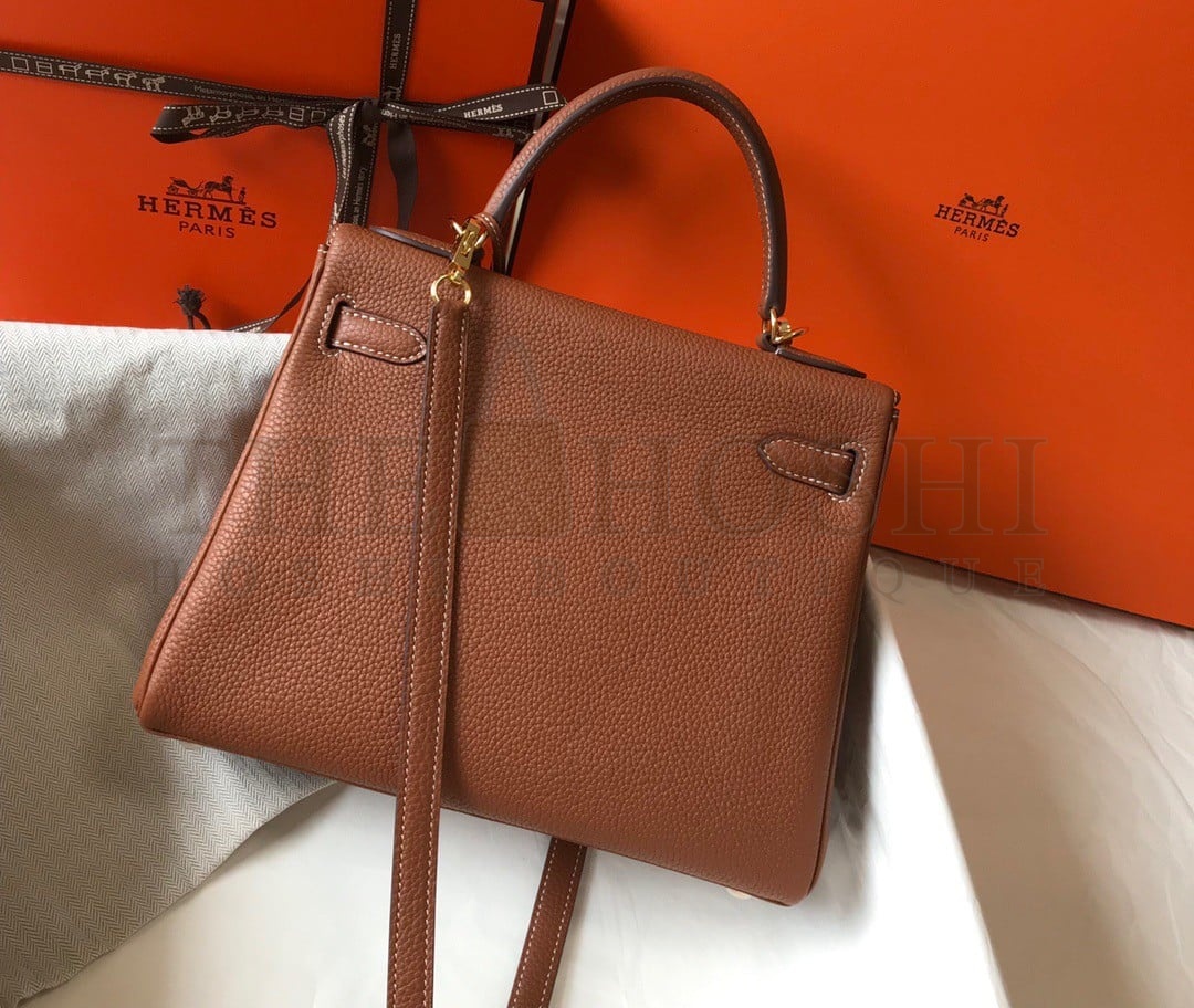 H**me5 Kelly 32cm Retourne Bag in Gold Clemence Leather GHW Master Quality