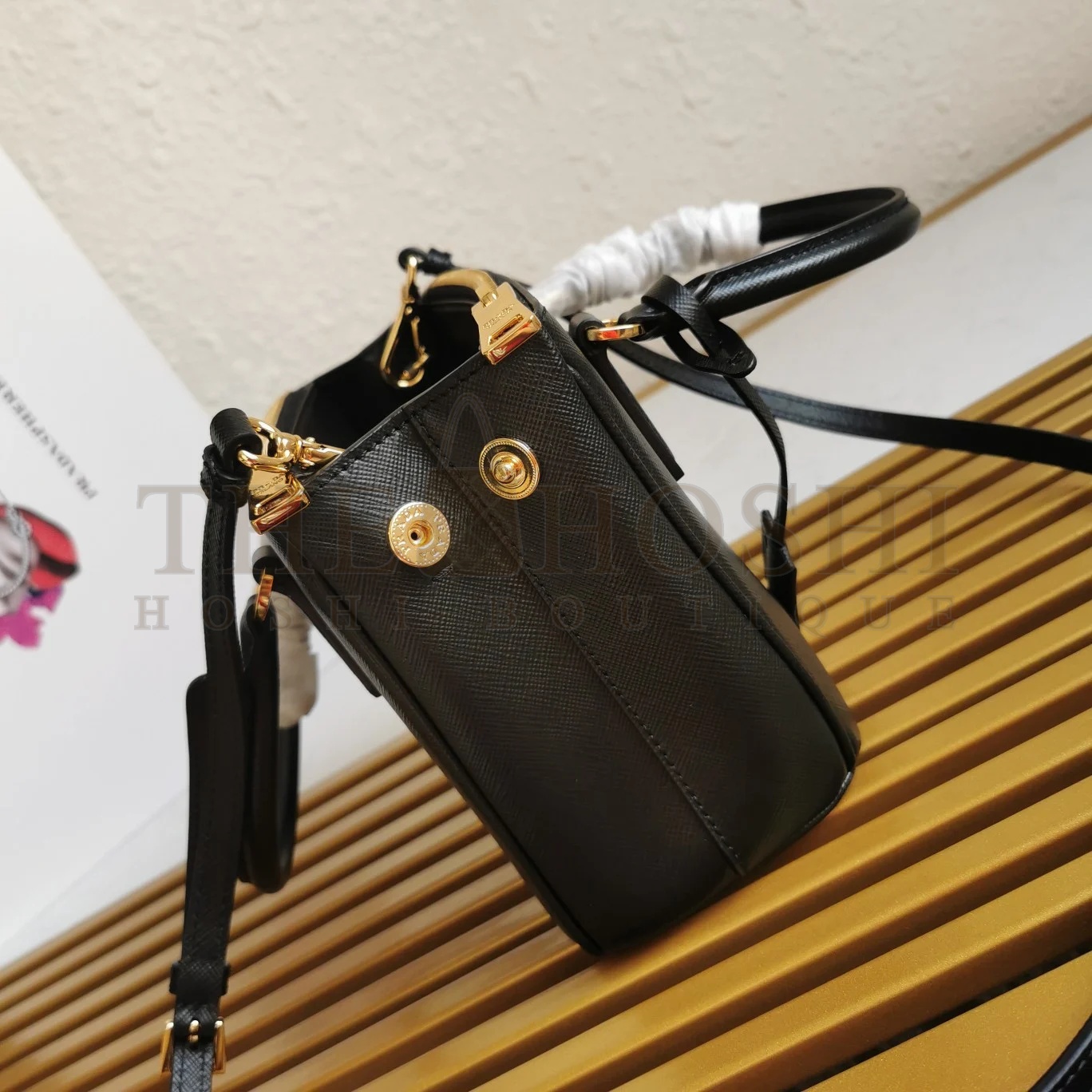 Pra*a Mini Galleria Bag In Black Saffiano Leather Master Quality