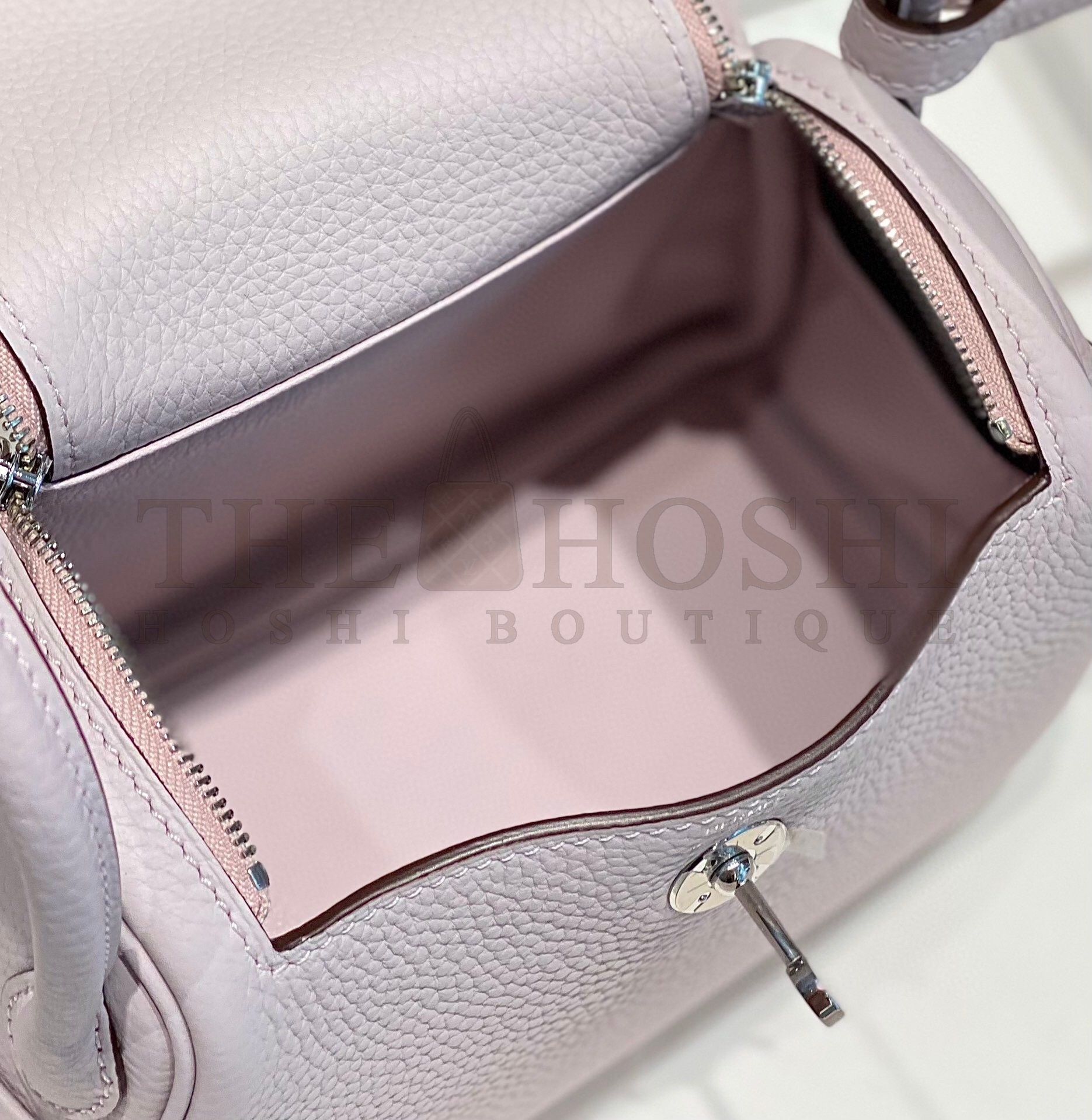 H**me5 Lindy Mini Bag In Mauve Pale Clemence Leather PHW Master Quality