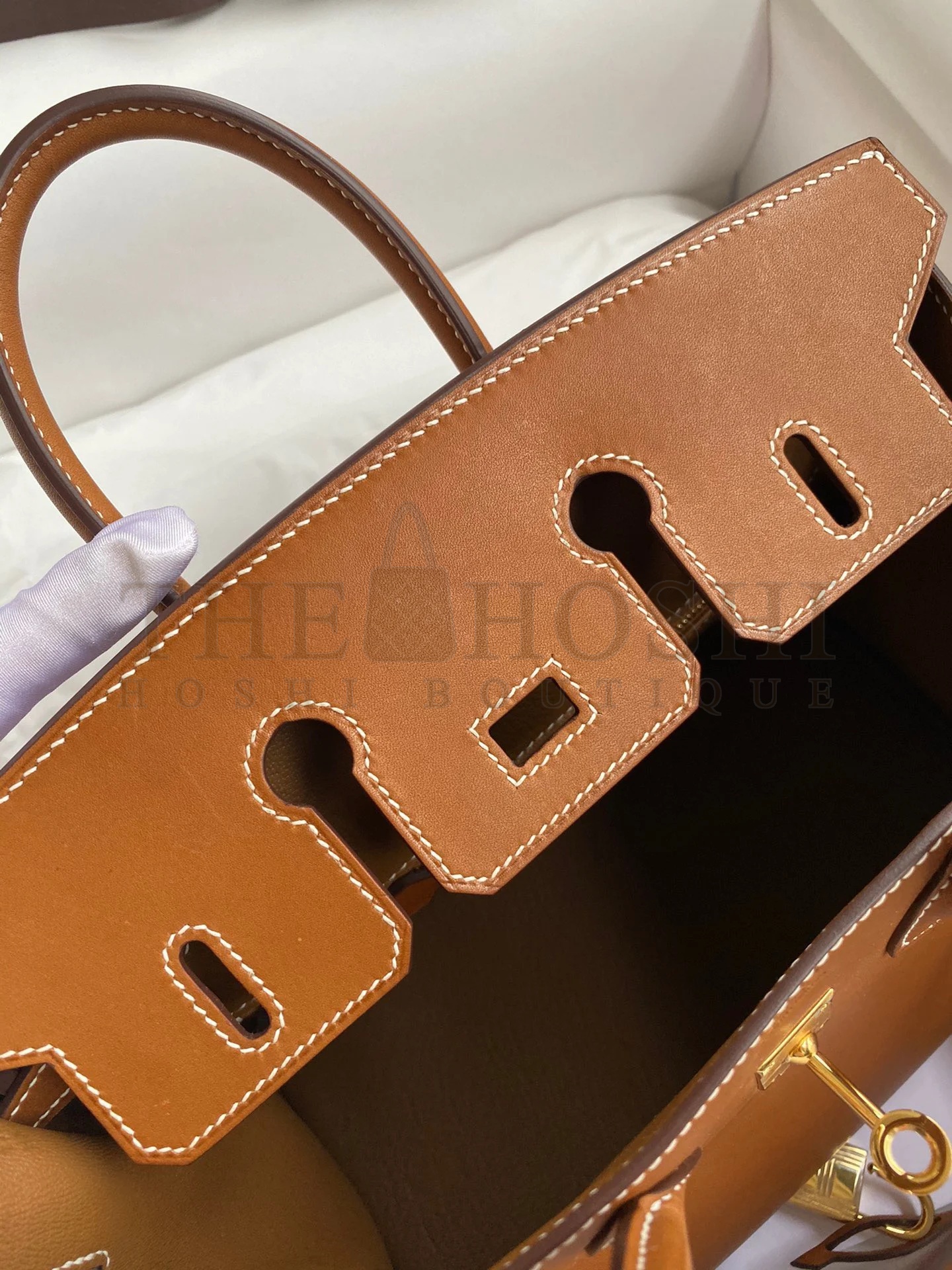 H**me5 Birkin 25 Retourne Handmade Bag In Gold Barenia Calfskin Master Quality