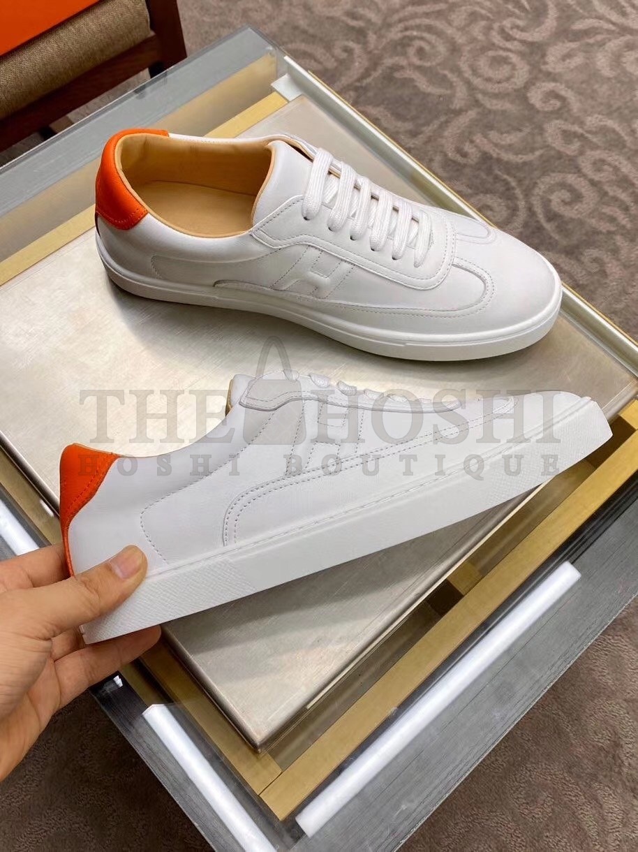 H**me5 Quicker Sneakers In White/Orange Calfskin Master Quality