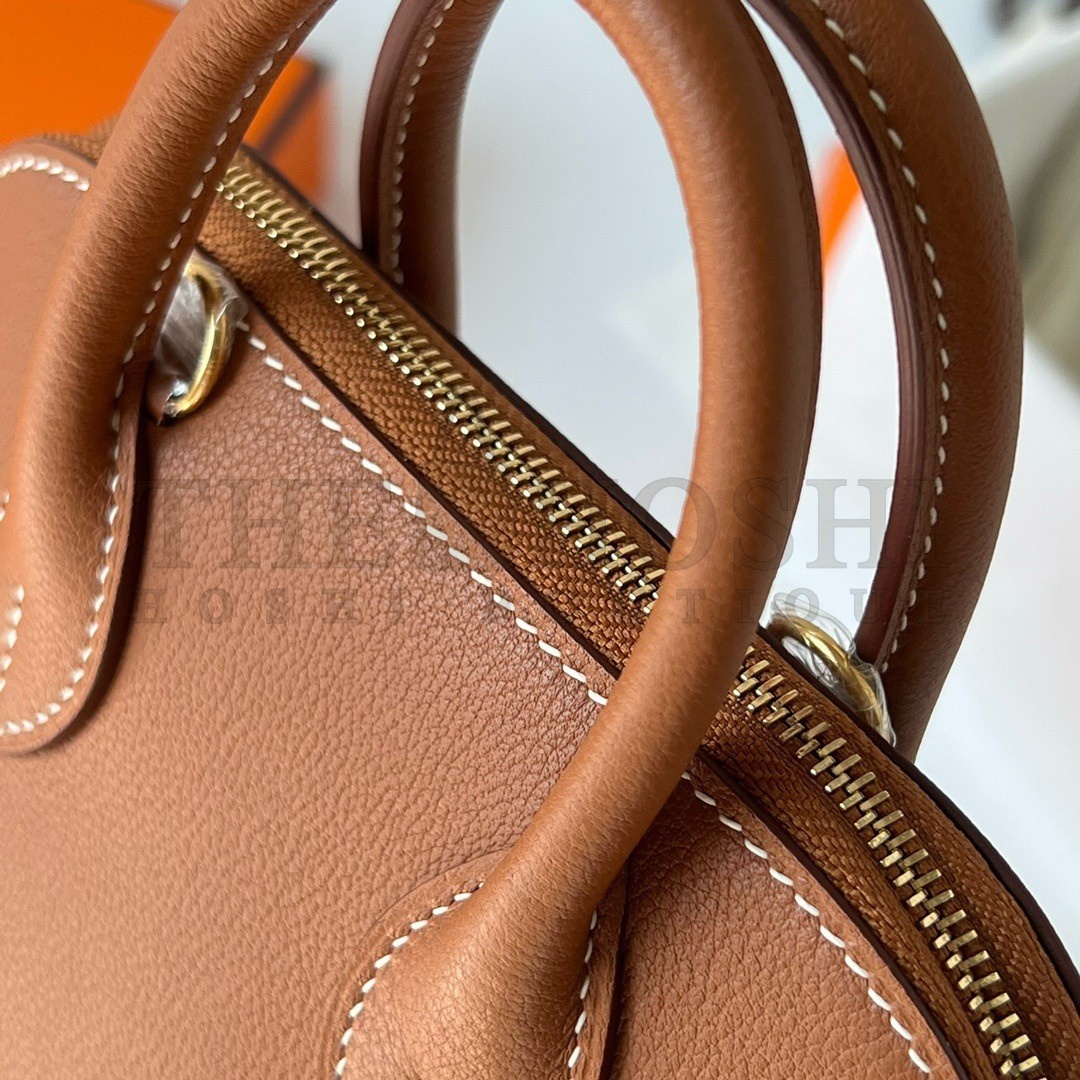 H**me5 Bolide 1923 Mini Handmade Bag In Gold Evercolor Calfskin Master Quality