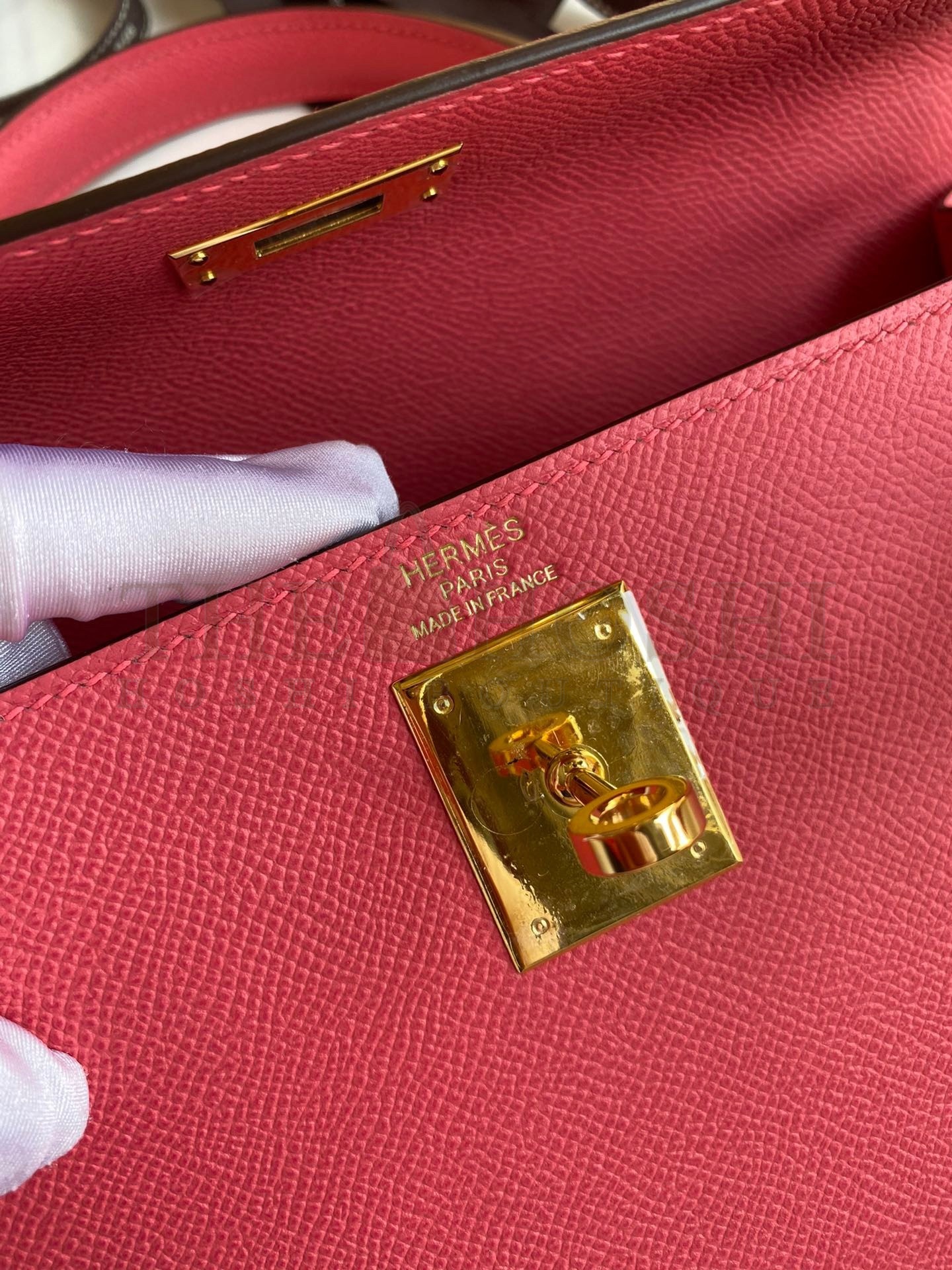 H**me5 Kelly Sellier 28 Handmade Bag In Rose Lipstick Epsom Calfskin Master Quality