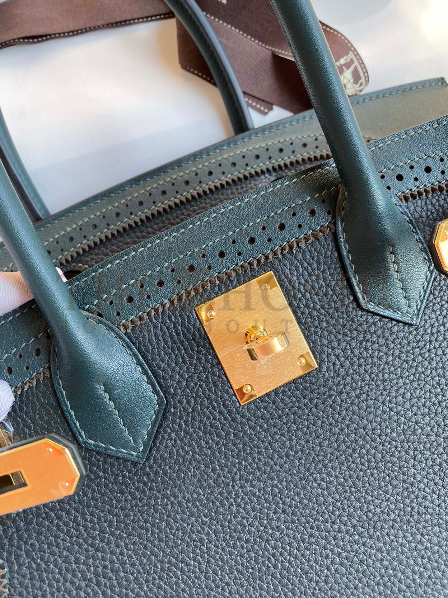 H**me5 Ghillies Birkin 30cm Limited-edition Bag In Black Calfskin Master Quality