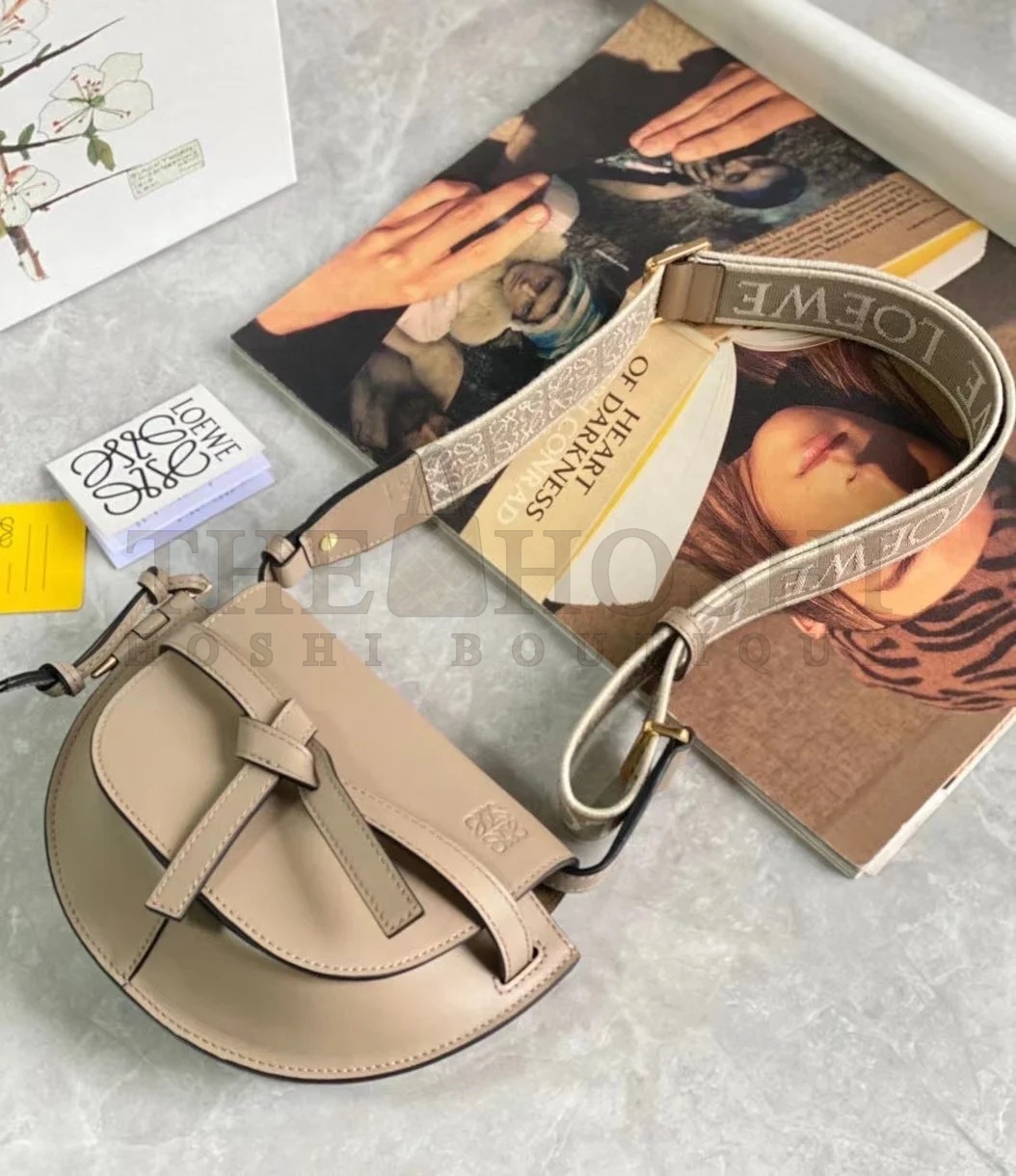L0ew* Gate Dual Mini Bag In Sand Calfskin Master Quality