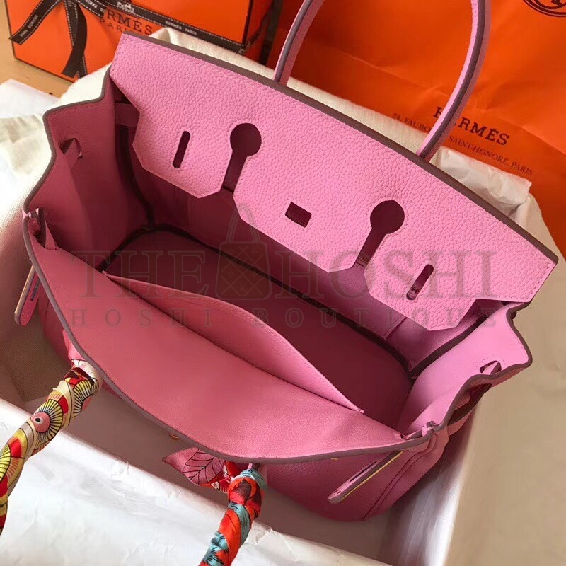 H**me5 Pink Birkin 30cm Clemence Handmade Bag Master Quality