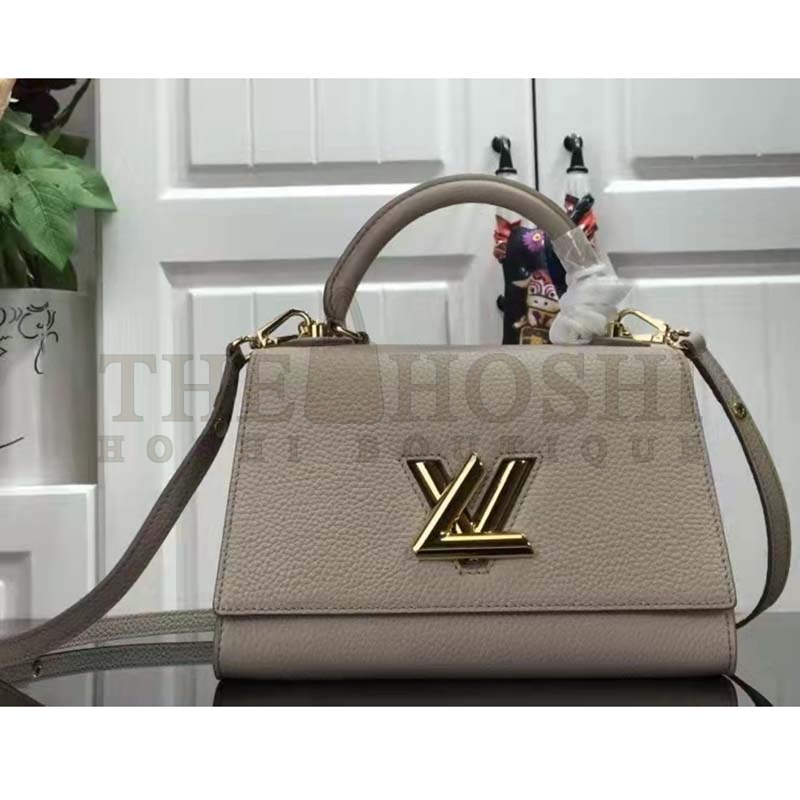 L0vis Vvtt0n LV Women Twist One Handle BB Handbag Greige Grey Taurillon Master Quality