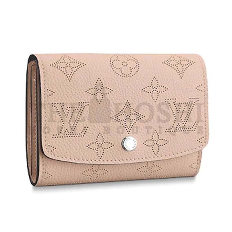 L0vis Vvtt0n LV Women Iris Compact Wallet Mahina Perforated Calf Leather Master Quality
