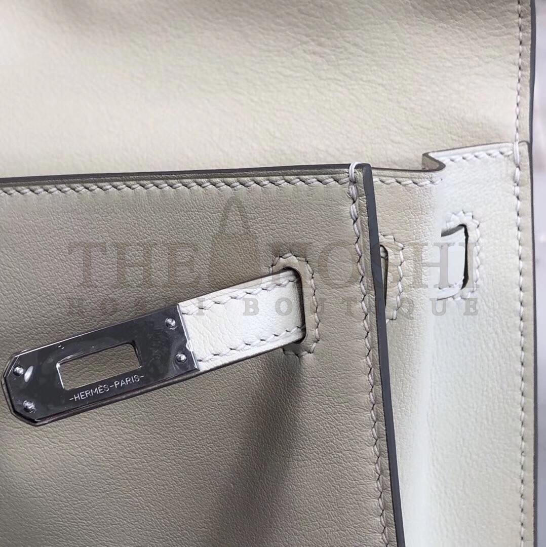 H**me5 White Swift Kelly Danse Bag Master Quality