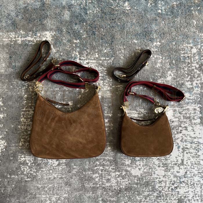 Gvc*1 Women Attache Large Shoulder Bag Dark Brown Suede Master Quality