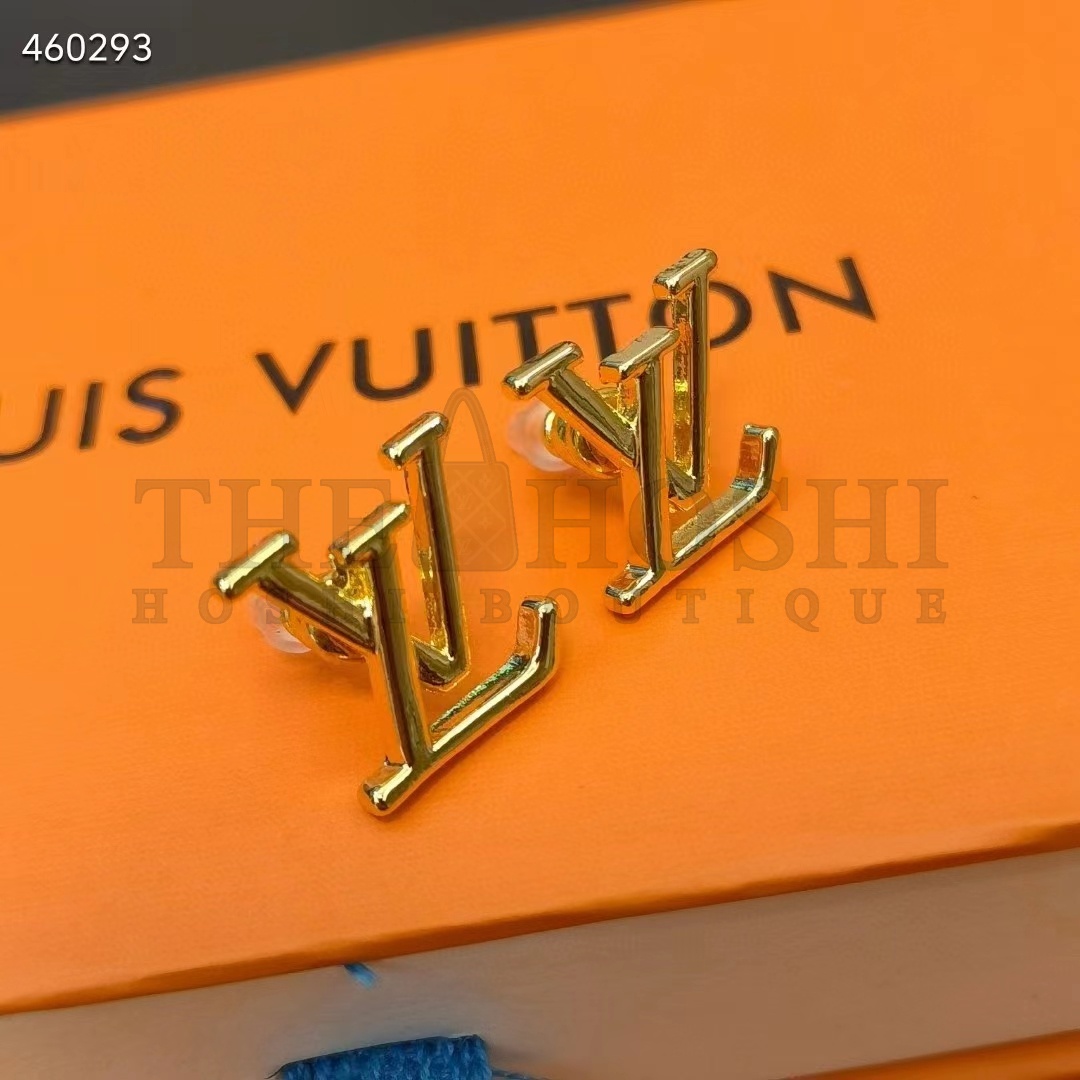 L0vis Vvtt0n Women LV Iconic Earrings Gold-Color Initials M00743 Master Quality