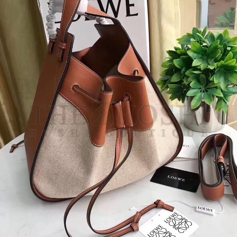 L0ew* Medium Hammock Drawstring Bag In Canvas Master Quality