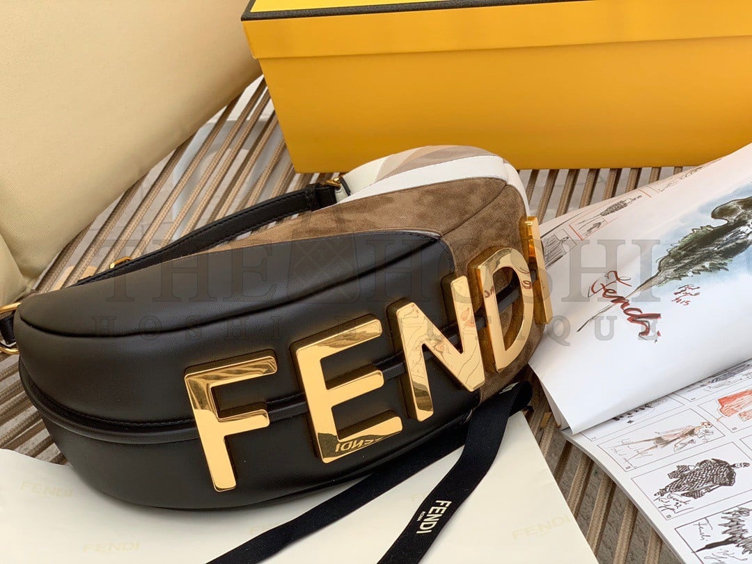 F**di F**digraphy Small Hobo Bag In Inlaying Leather Master Quality