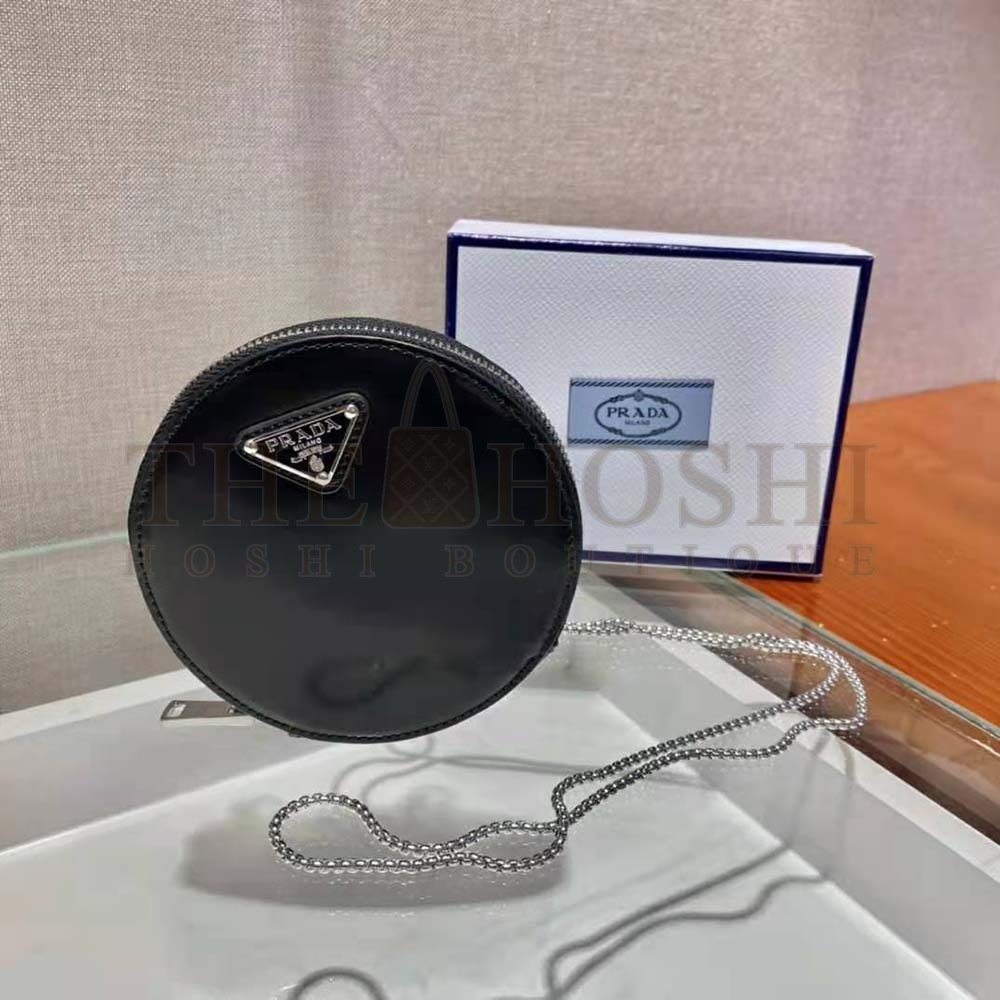 Pra*a Women Brushed Leather Mini-Pouch Master Quality