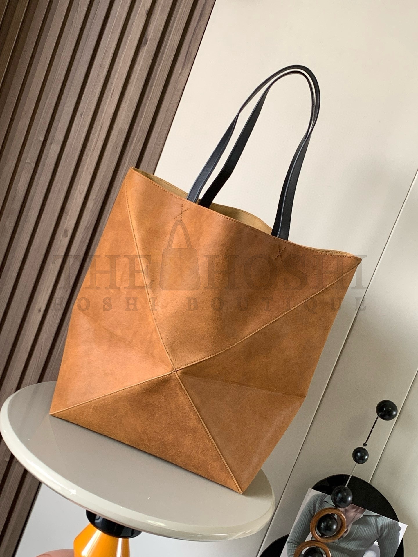 L0ew* XL Puzzle Fold Tote Bag in Brown Suede Calfskin Master Quality