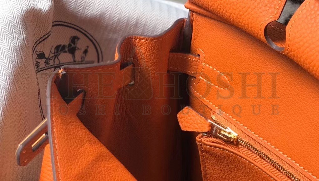 H**me5 Birkin 25cm Bag In Orange Clemence Leather Master Quality