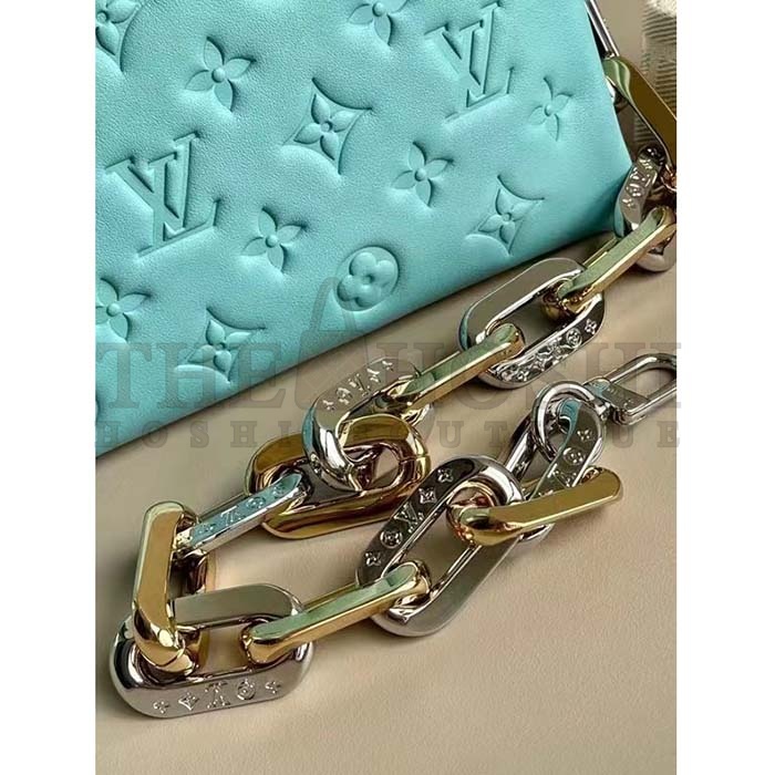 L0vis Vvtt0n LV Women Coussin PM Handbag Azure Blue Lambskin Calfskin Cowhide Leather Master Quality