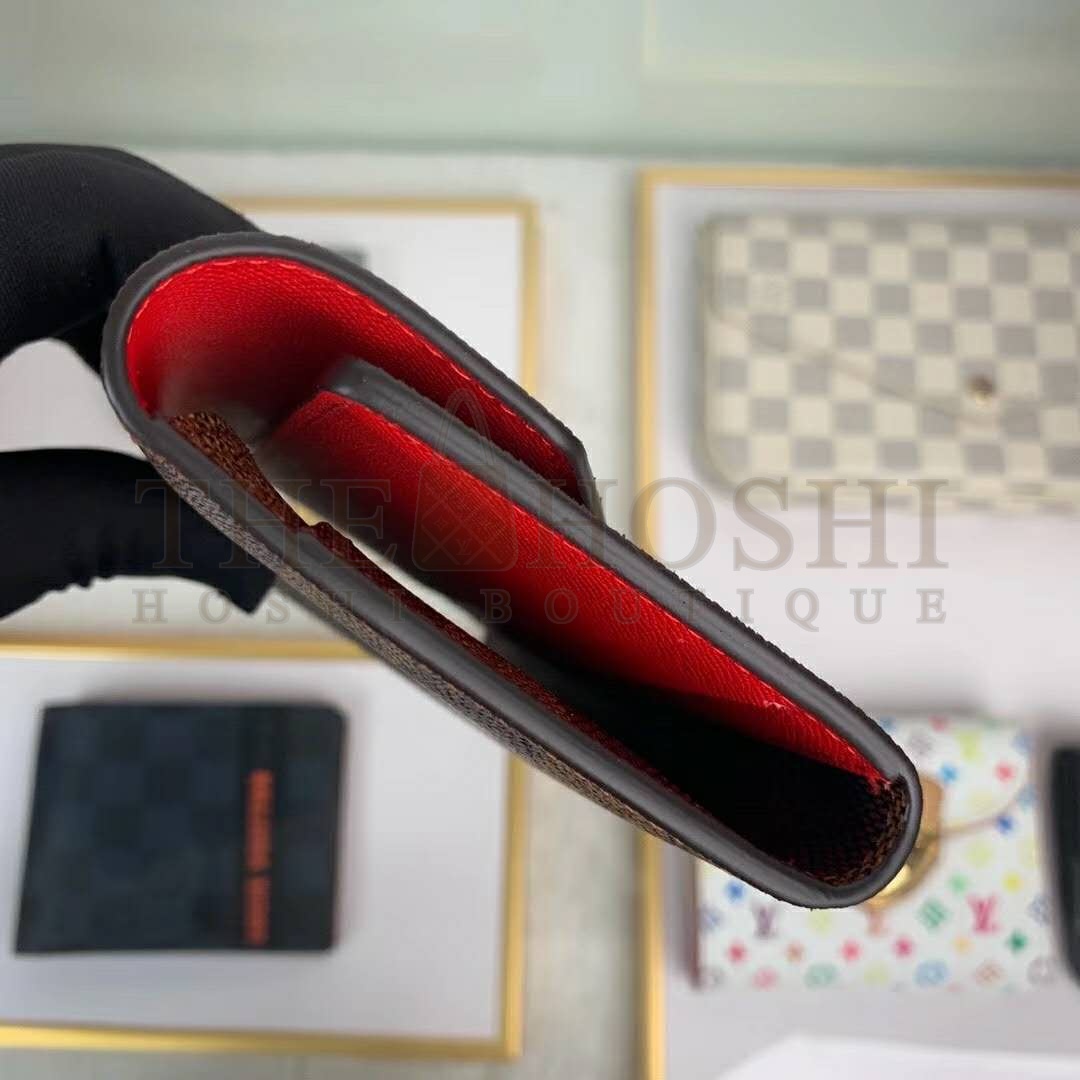 L0vis Vvtt0n LV Women Joséphine Wallet Damier Ebene Canvas-Brown Master Quality