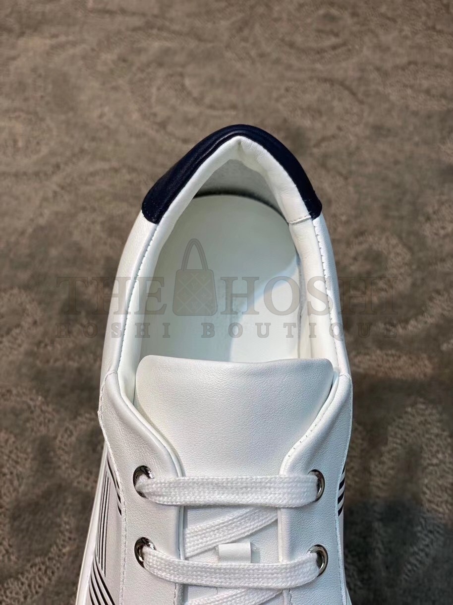 H**me5 Avantage Sneakers In White/Blue Calfskin Master Quality