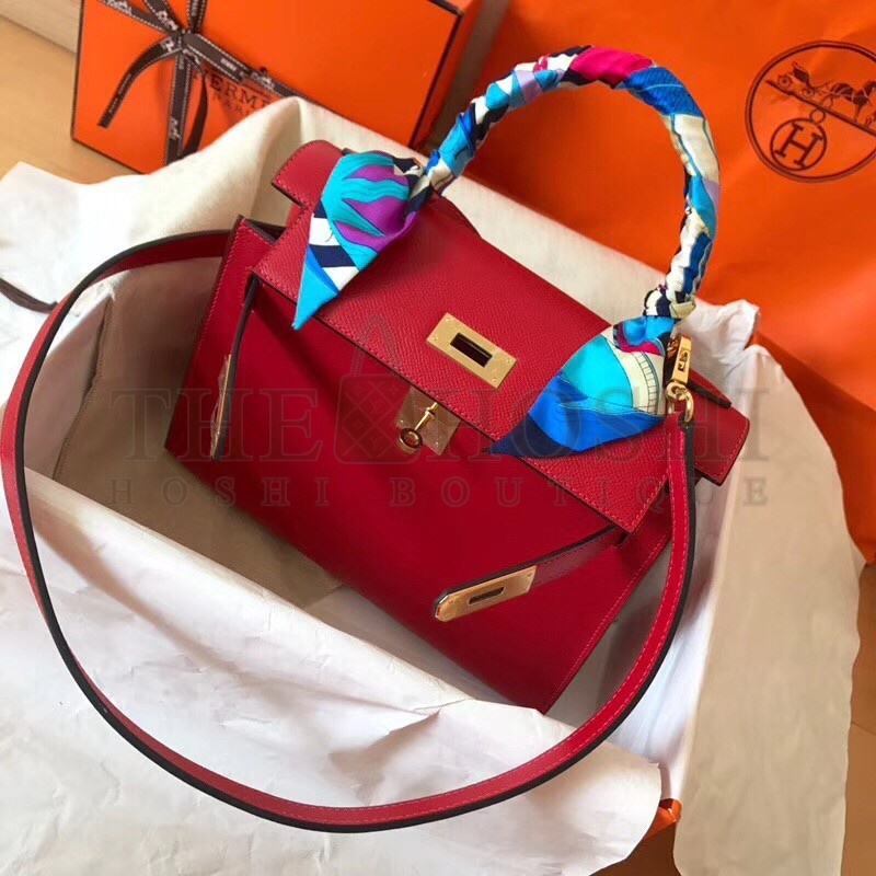 H**me5 Red Epsom Kelly 28cm Handmade Bag Master Quality