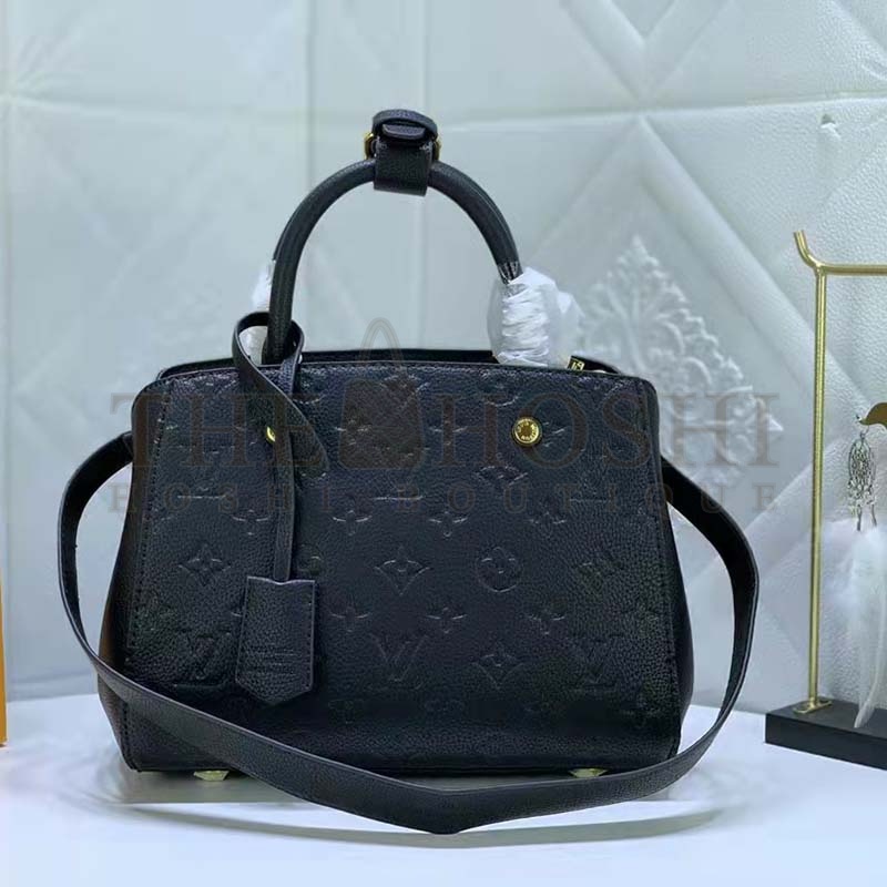 L0vis Vvtt0n LV Women Montaigne MM Handbag Monogram Empreinte Black Master Quality