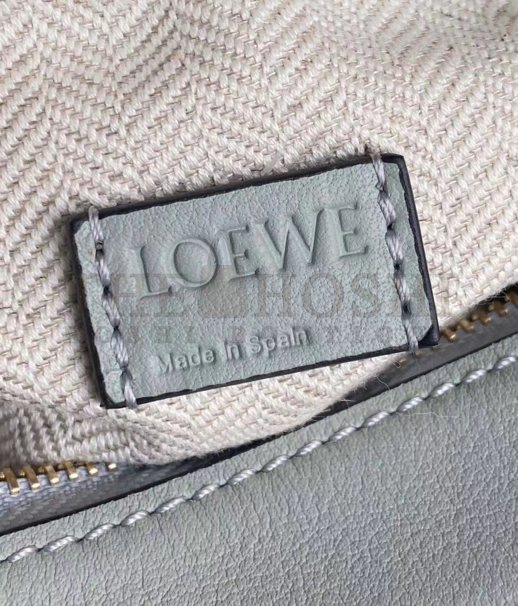L0ew* Puzzle Mini Bag In Grey/Cream/White Calfskin Master Quality