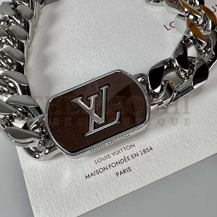 L0vis Vvtt0n Unisex LV Shades Bracelet Brown Metal Silver-Colour Finish Master Quality