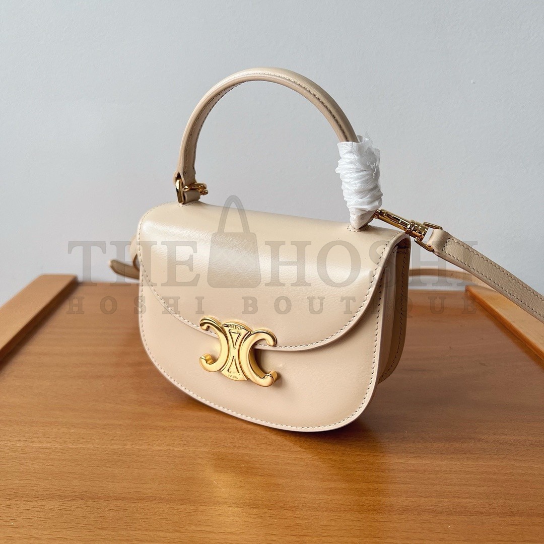 Ce1i*e Mini Besace Clea Bag in Nude Calfskin Master Quality