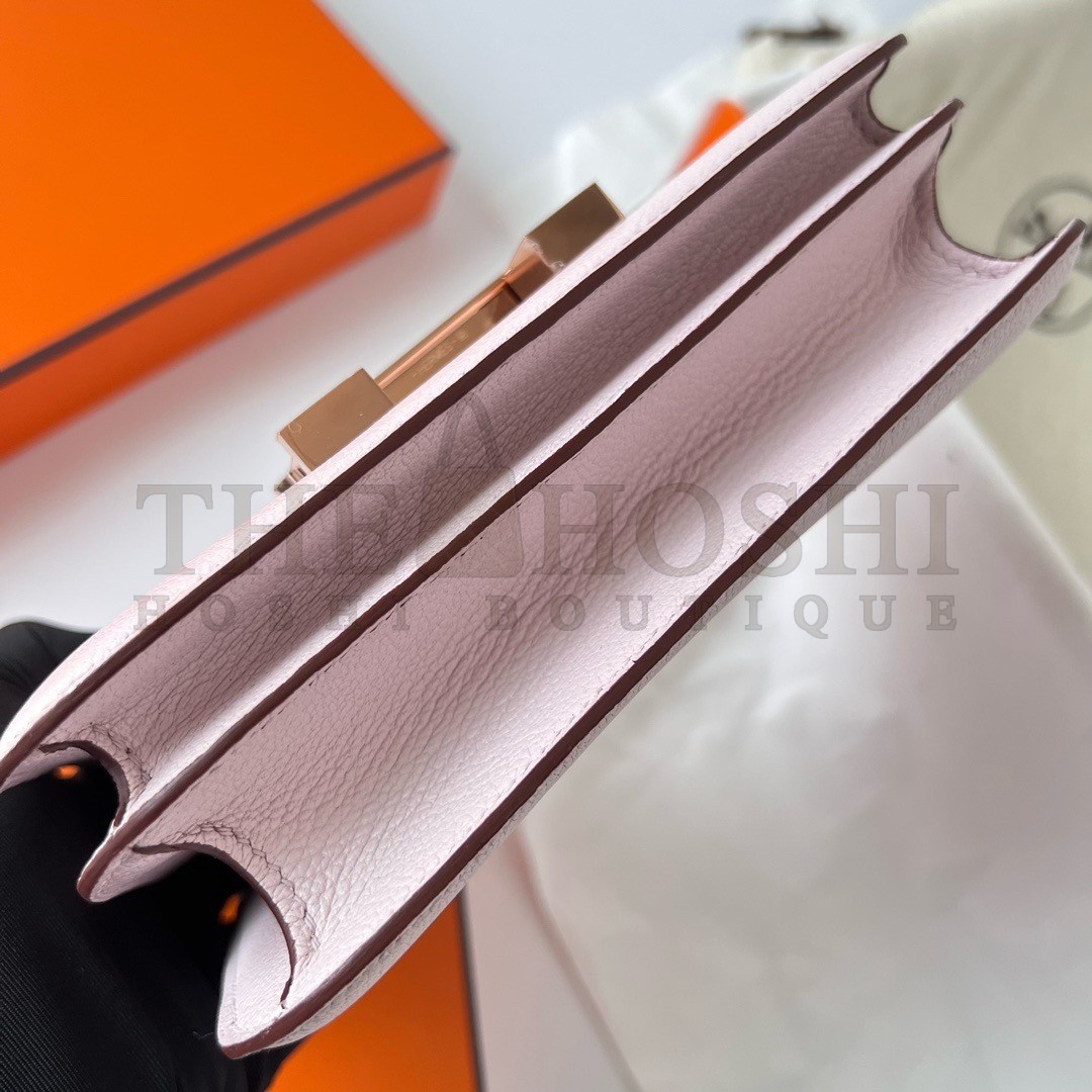 H**me5 Constance 1-18 Mirror Bag In Mauve Pale Chevre Mysore Leather Master Quality