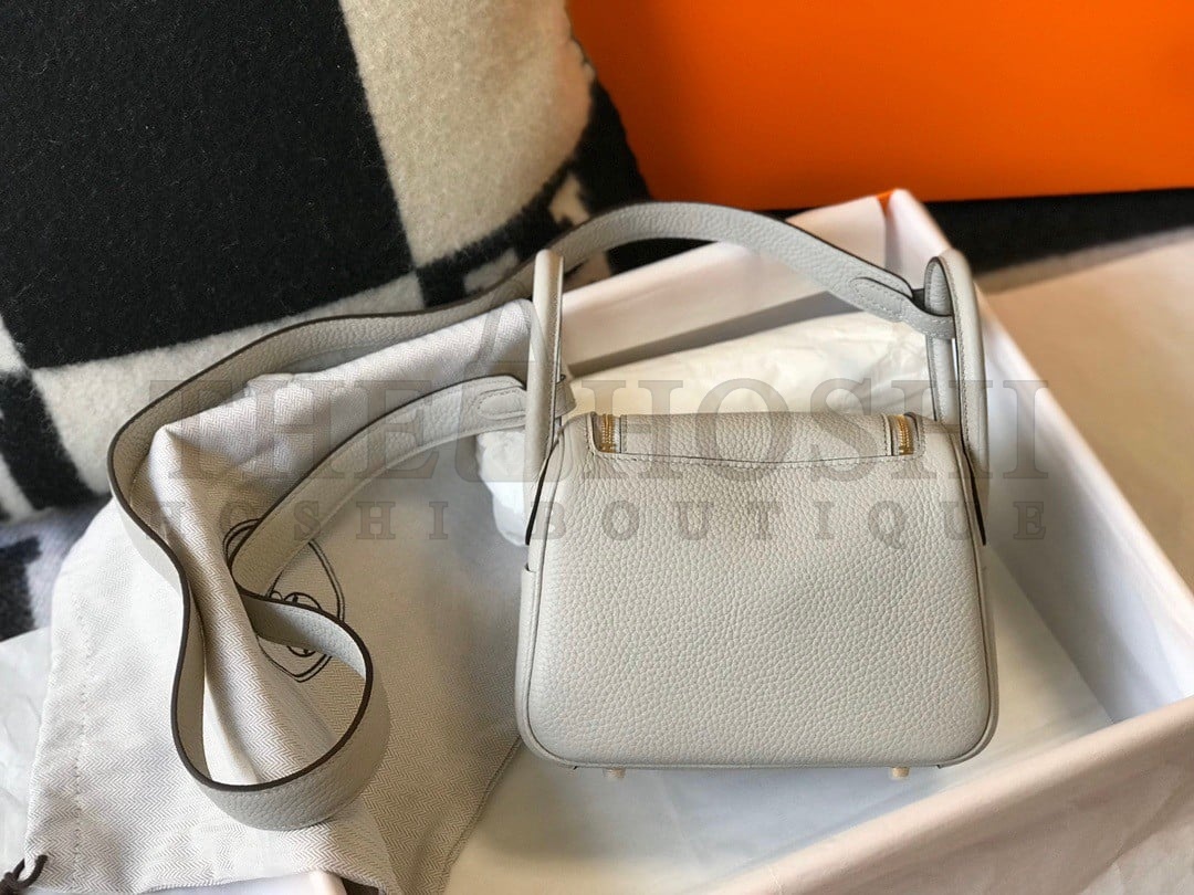 H**me5 Lindy Mini Bag In Pearl Grey Clemence Leather GHW Master Quality