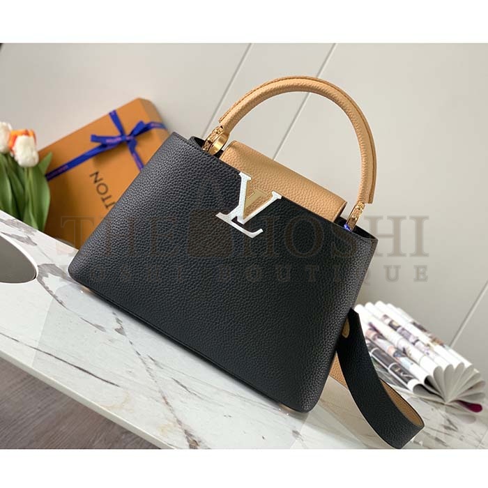 L0vis Vvtt0n LV Women Capucines MM Handbag Black Beige Red Taurillon Leather Master Quality