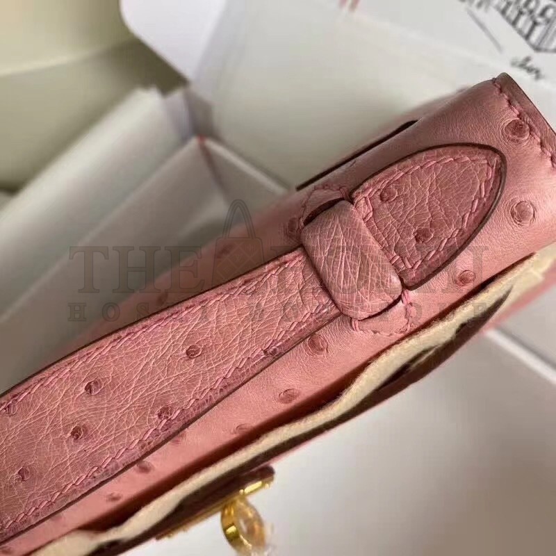 H**me5 Terre Cutie Kelly Pochette Ostrich Handmade Bag Master Quality