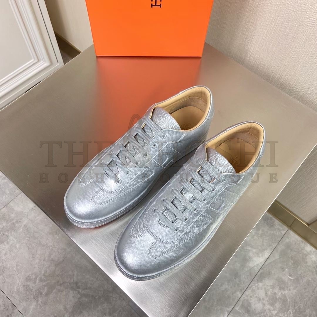 H**me5 Boomerang Sneakers In Silver Epsom Leather Master Quality