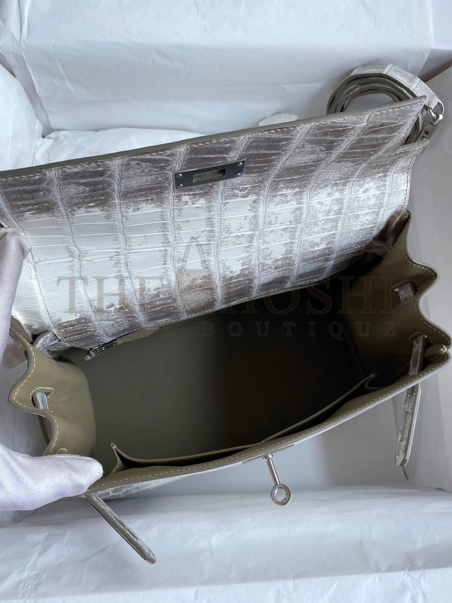 H**me5 Kelly Retourne 28 Handmade Bag In Himalaya Crocodile Niloticus Skin Master Quality