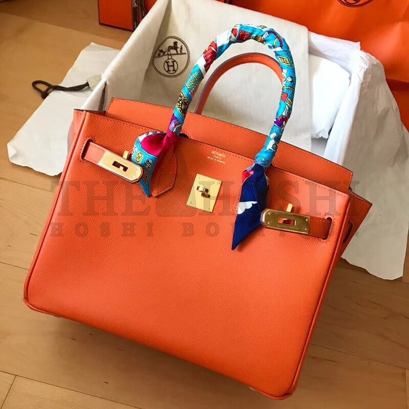 H**me5 Orange Birkin 30cm Epsom Handmade Bag Master Quality