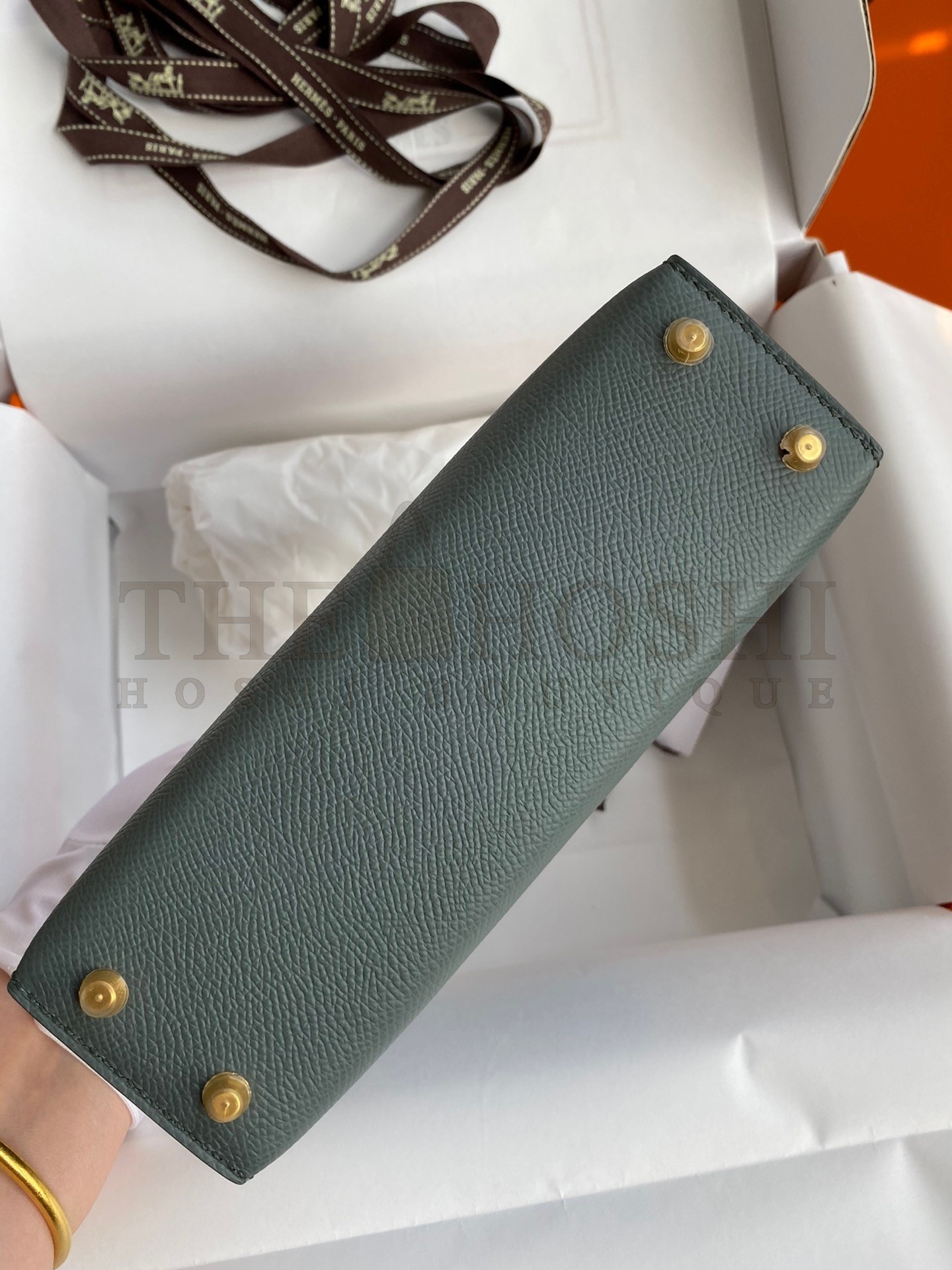 H**me5 Kelly Mini II Sellier Handmade Bag In Vert Amande Epsom Calfskin Master Quality