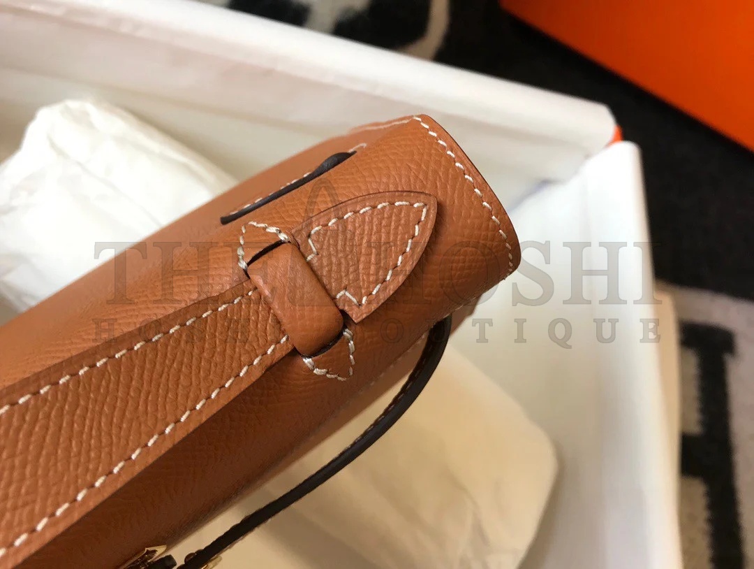 H**me5 Kelly Pochette Clutch Bag In Gold Epsom Leather Master Quality
