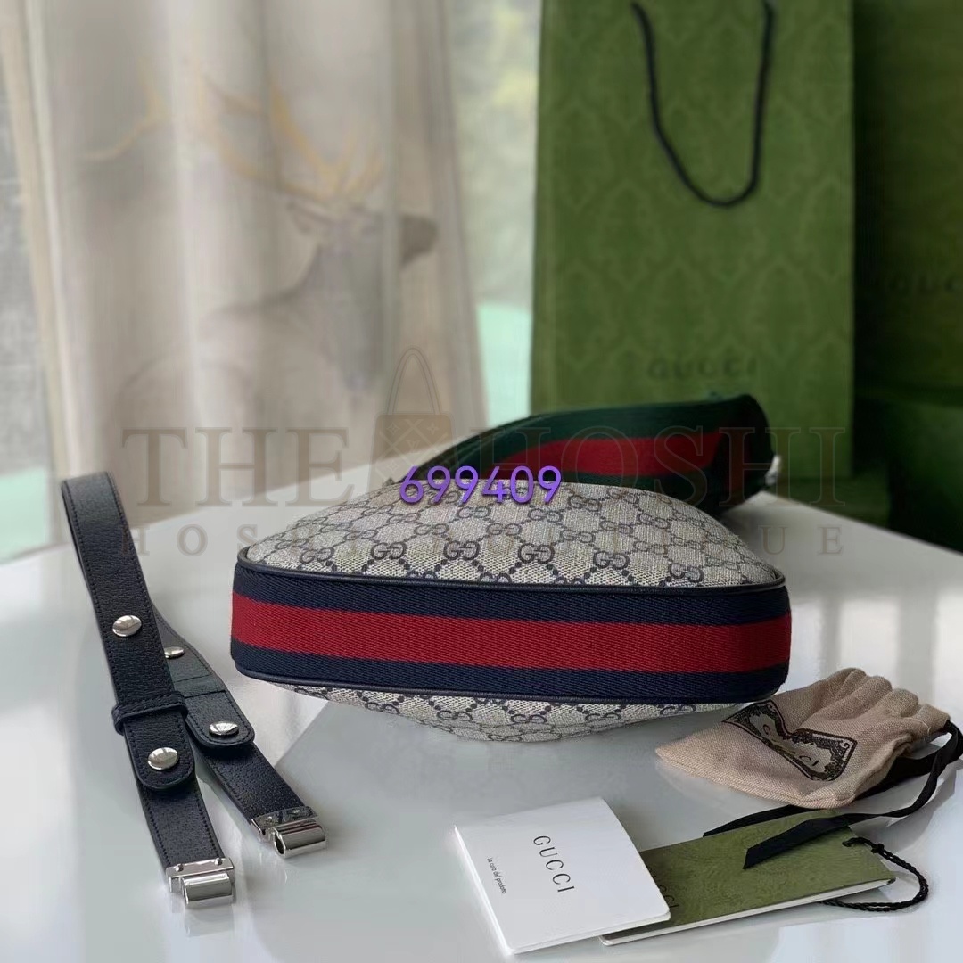 Gvc*1 Women Attache Small Shoulder Bag Beige Blue GG Svp*me Canvas Master Quality