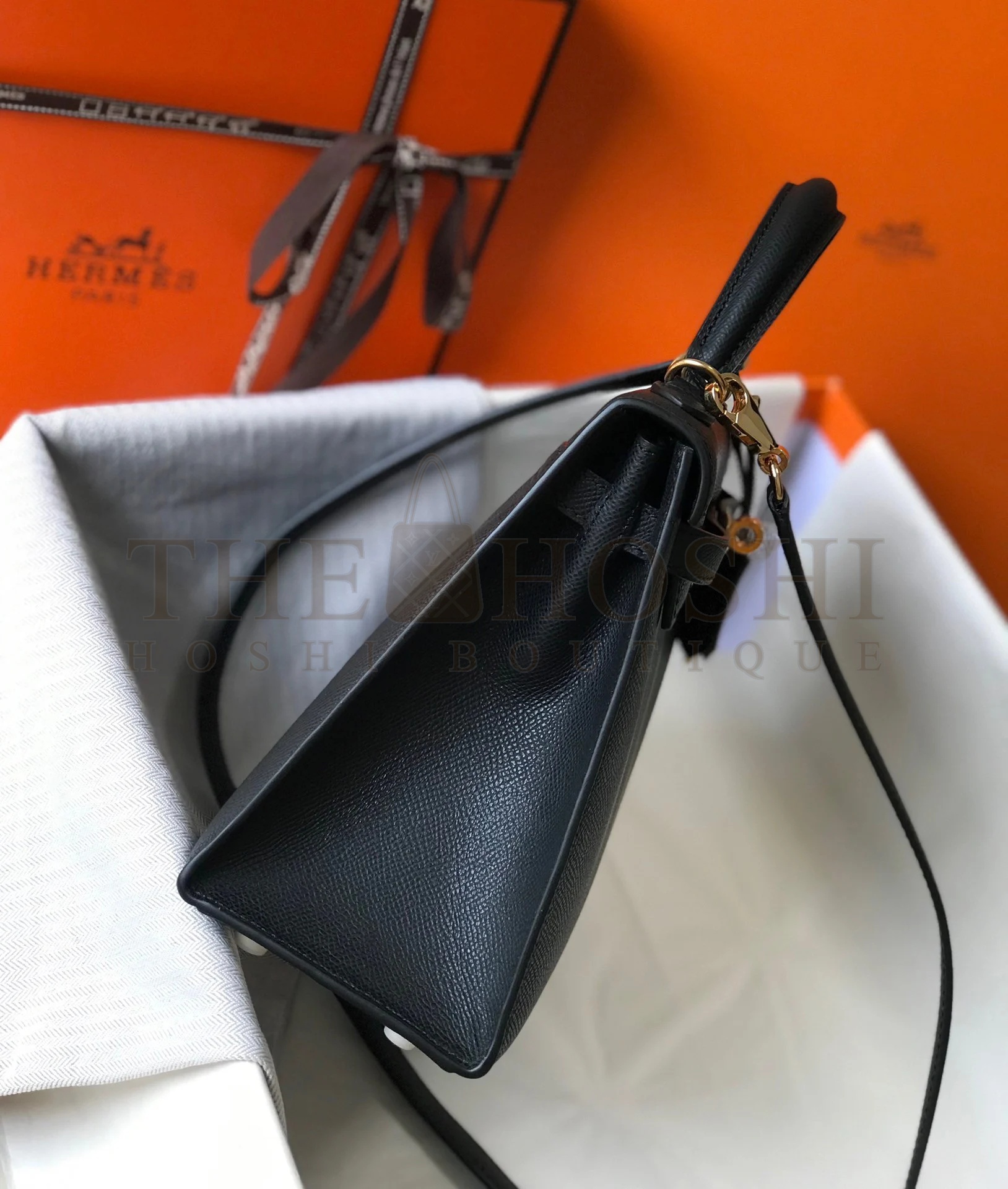 H**me5 Kelly 25cm Sellier Bag in Black Epsom Calfskin GHW Master Quality