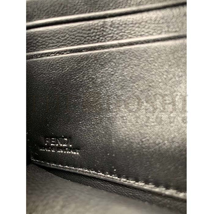 F**di Women FF Wallet On Chain Baguette Black Nappa Leather Wallet Master Quality