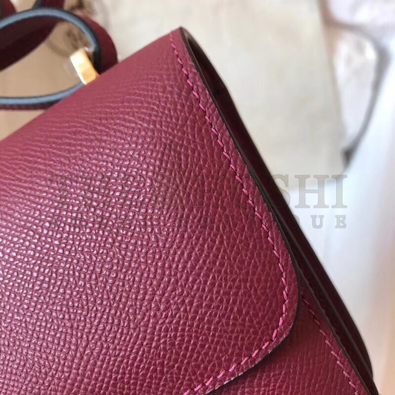 H**me5 Bordeaux Epsom Constance Elan 25cm Bag Master Quality