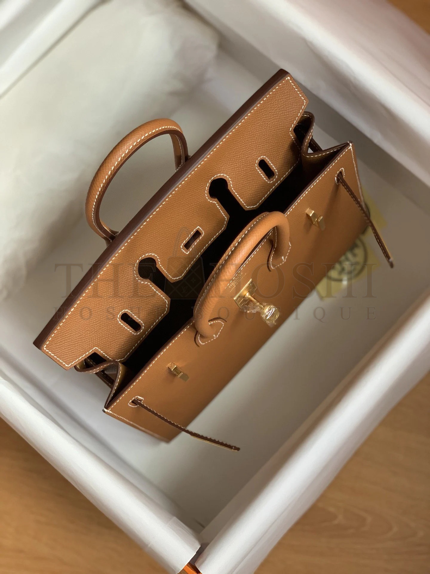 H**me5 Birkin 25 Sellier Handmade Bag In Gold Epsom Calfskin Master Quality