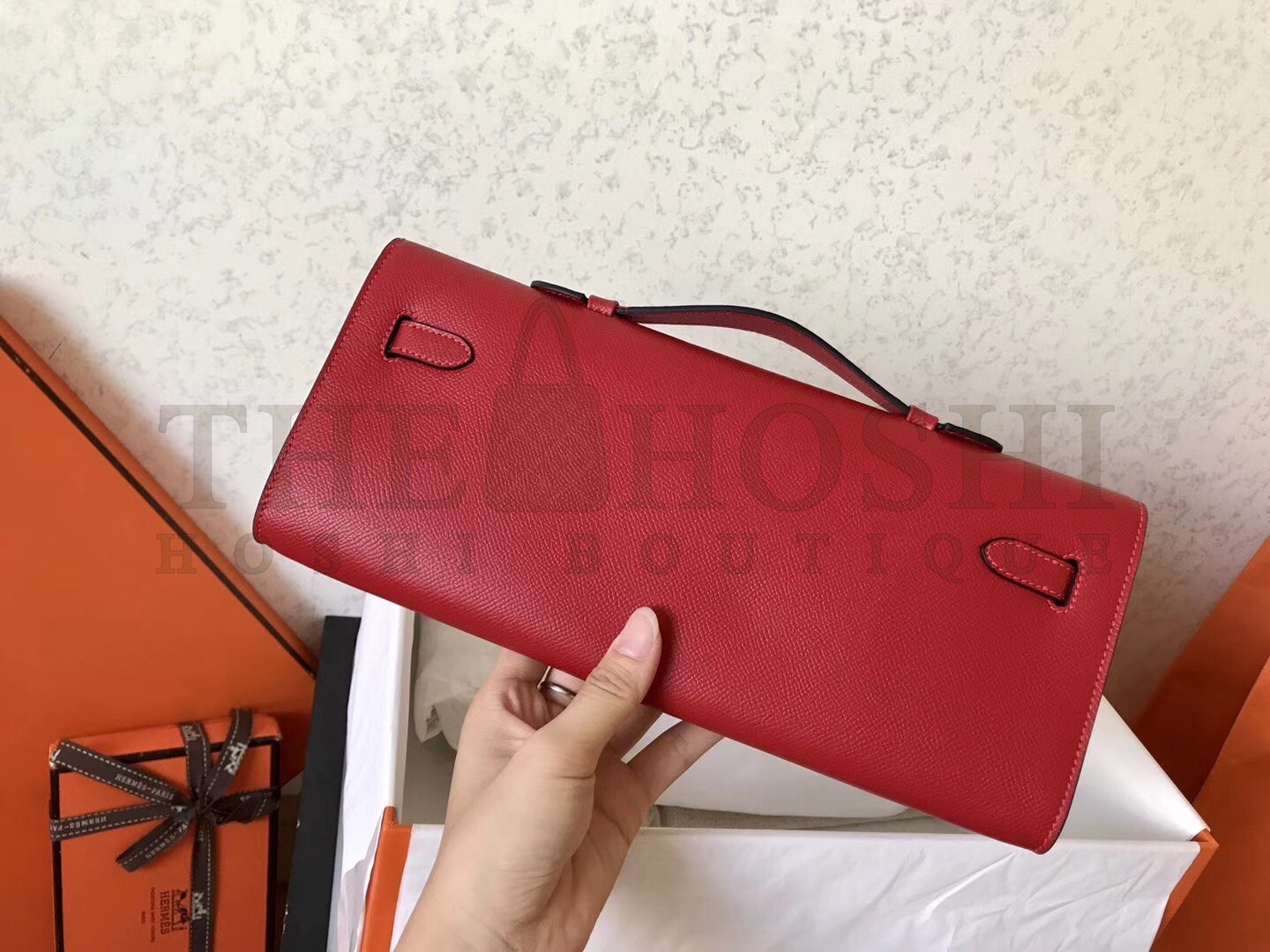 H**me5 Red Epsom Kelly Cut Handmade Bag Master Quality