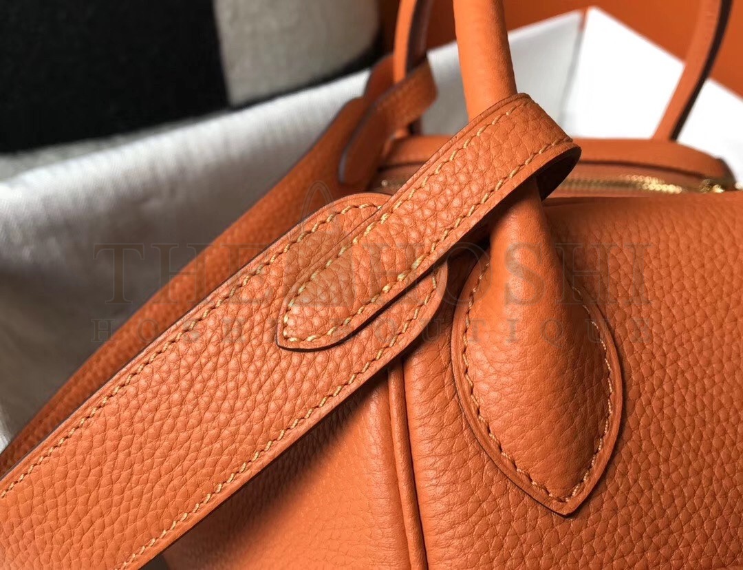 H**me5 Lindy 30cm Bag In Orange Clemence Leather Master Quality