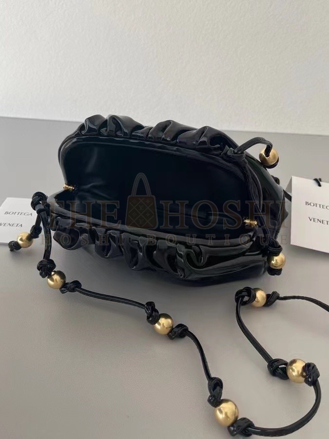B0tt*ga Ven*ta Mini Pouch In Black Patent Leather Master Quality
